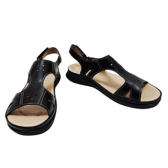 Centro Point Womens Leather Slingback Sandals With Box Size 8 - Picture 9 of 15